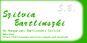 szilvia bartlinszki business card